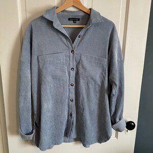 Kendall & Kylie Corduroy Button-Up Shirt Jacket